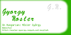 gyorgy mosler business card